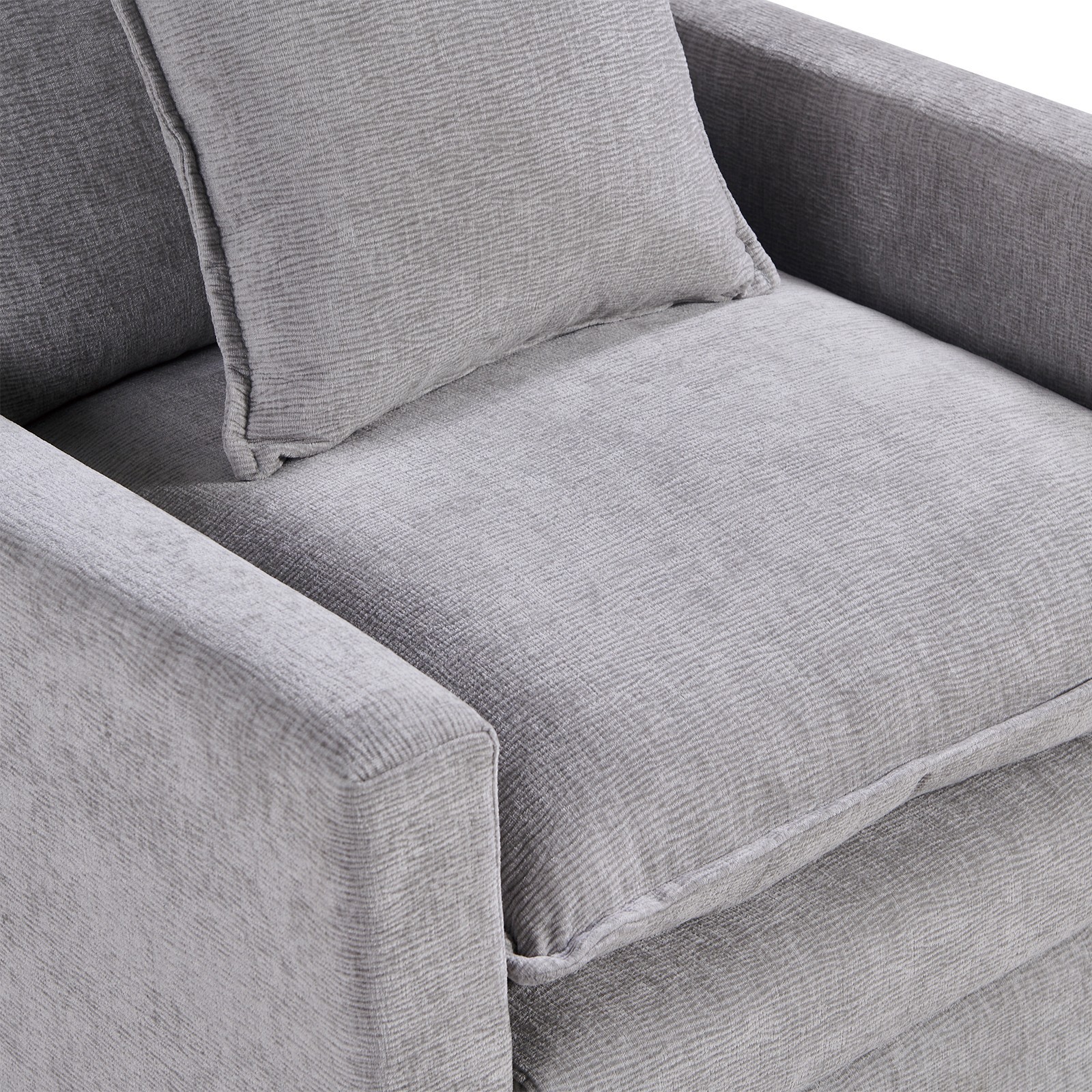 Chenille Fabric Comfy Deep Single Seat Sofa Upholstered Reading Armchair