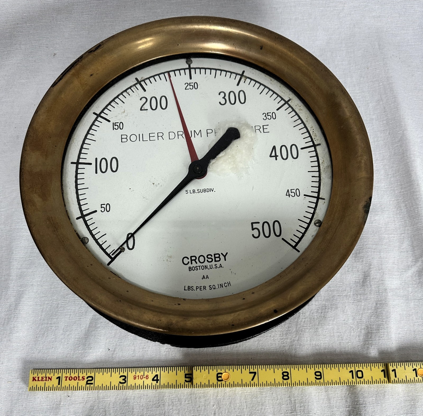 Antique Brass Gauge Vacuum Crosby Steam Gauge & Valve Co Steampunk