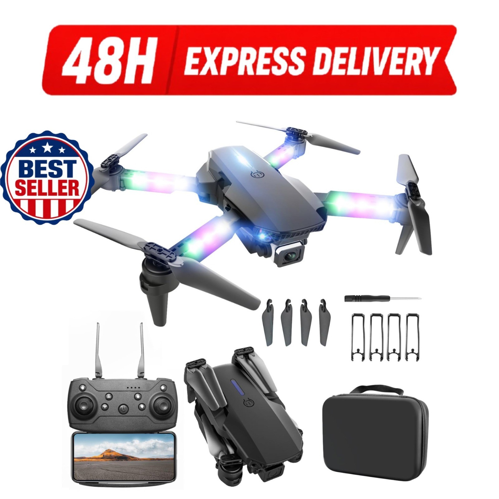 BEZGAR Drone with Camera 1080P HD, Foldable Quadcopter for Beginners
