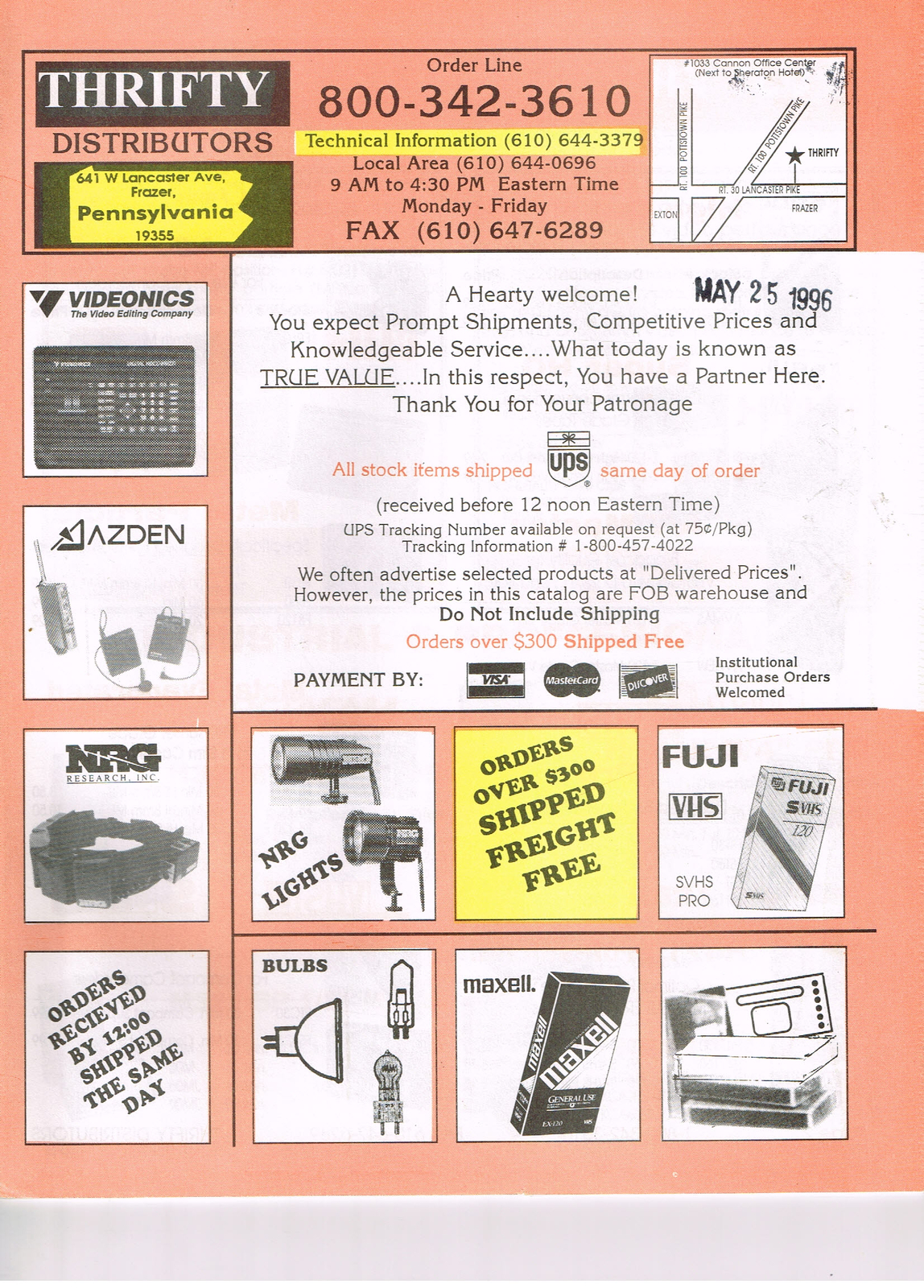 Vintage Catalog Thrifty Distributors May 1996