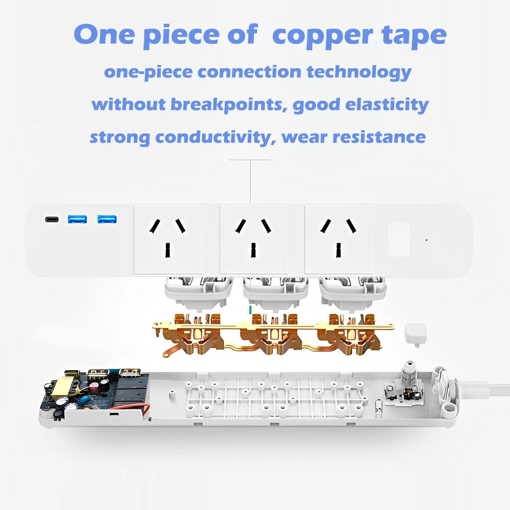 Melery Tuya WiFi Smart Power Strip AU Plug Socket USB TypeC for Google Alexa Use