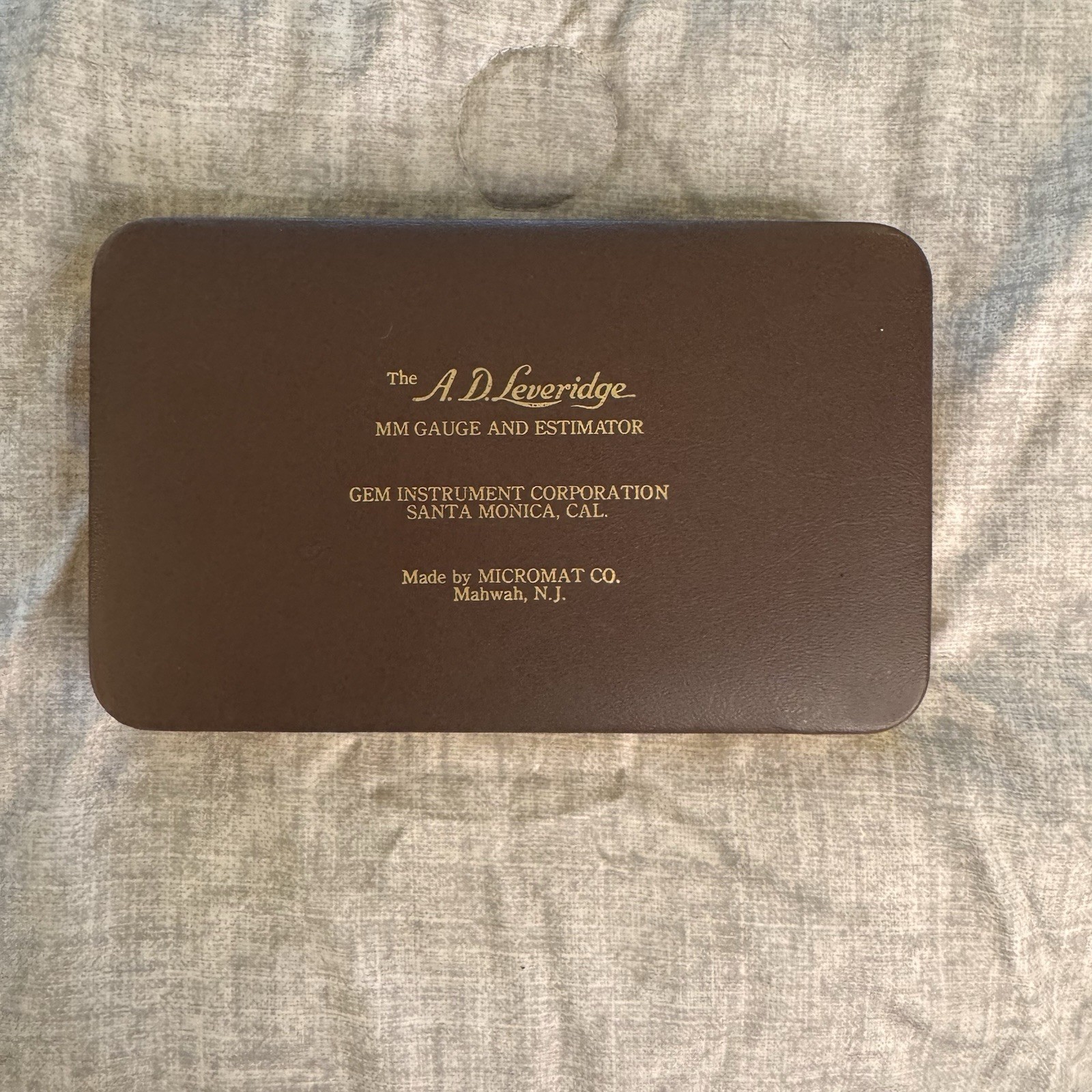A.D. Leveridge mm. Gauge & Weight Estimator Instrument Case Booklet