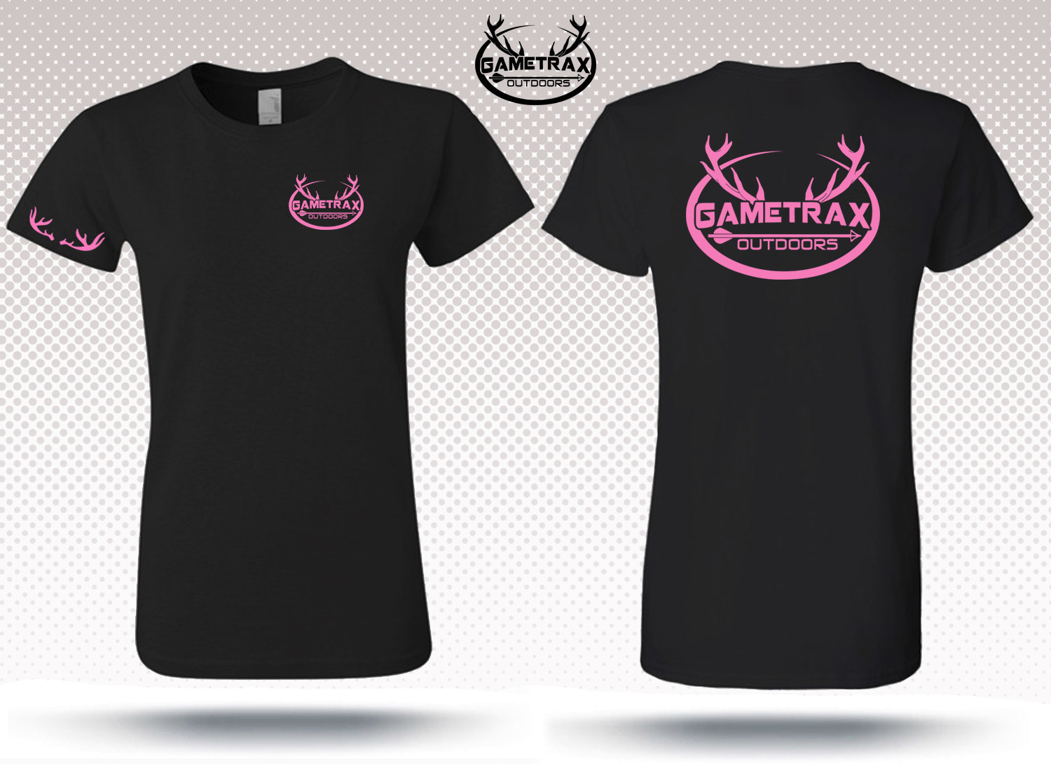Womens Short Sleeve Hunting t shirt,bow huntress,pink,deer,buck,Gametrax,deer