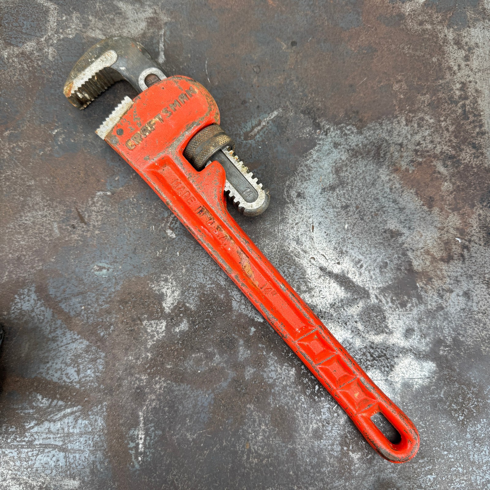 Vtg CRAFTSMAN USA Heavy Duty No. 51652 Pipe Wrench 14"