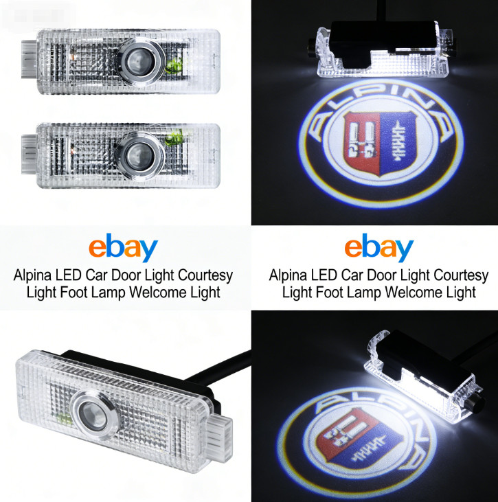 2PCS：Alpina LED Car Door Light Courtesy Light Foot Lamp Welcome Light New Set