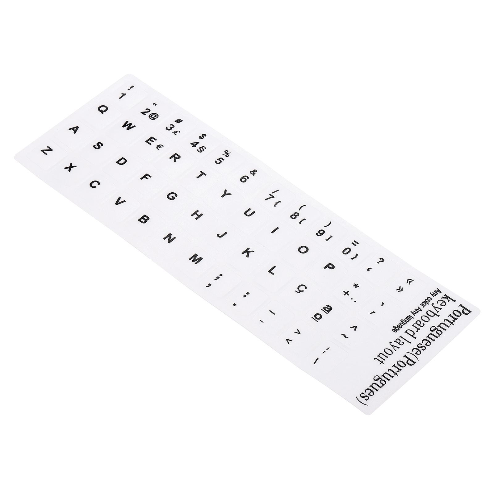 Portuguese Keyboard Stickers, 2Pcs Computer White Background Black Lettering