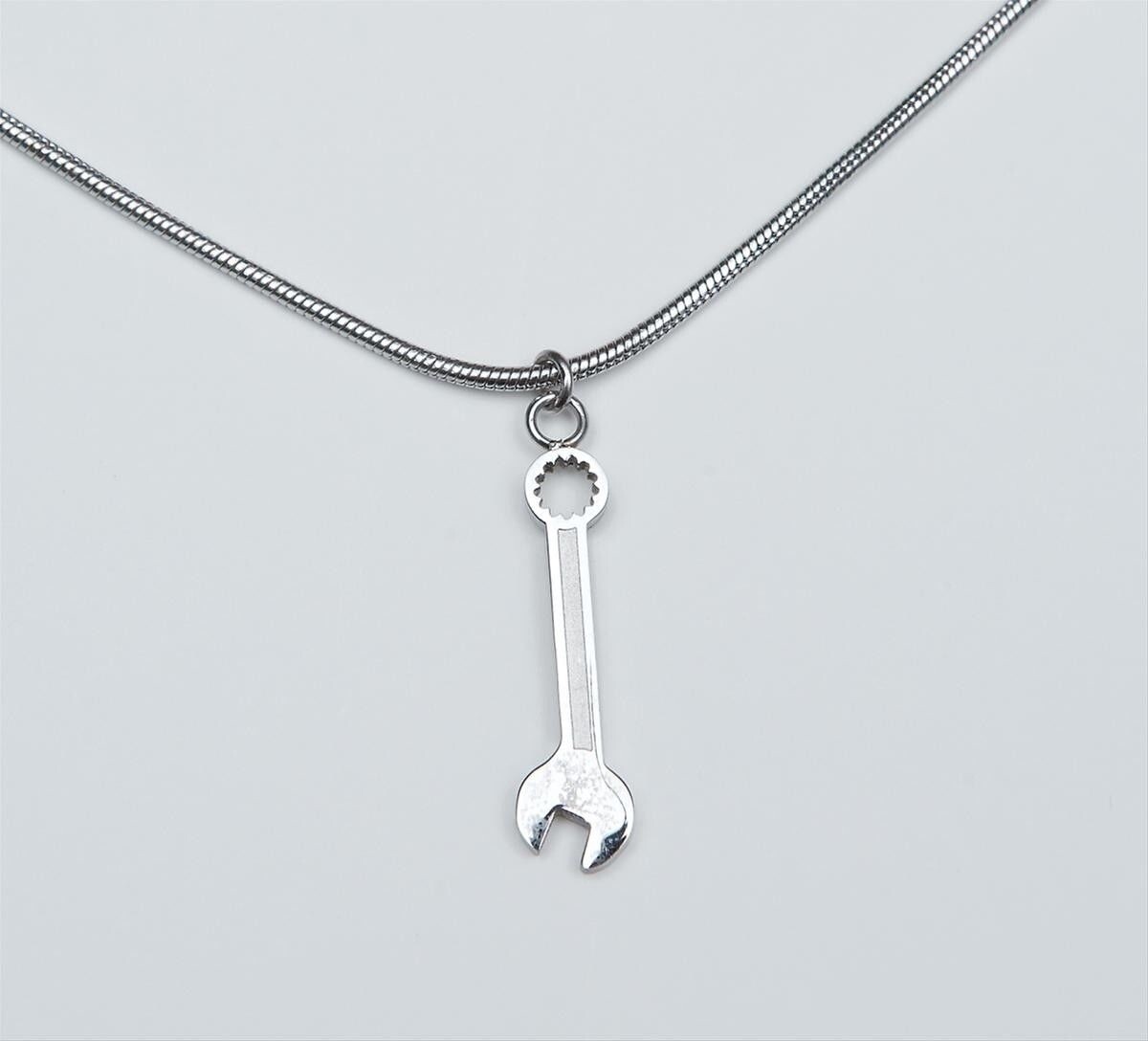 Necklace - Combination Wrench in Polished Stainless Steel * Free USA Shipping!💗
