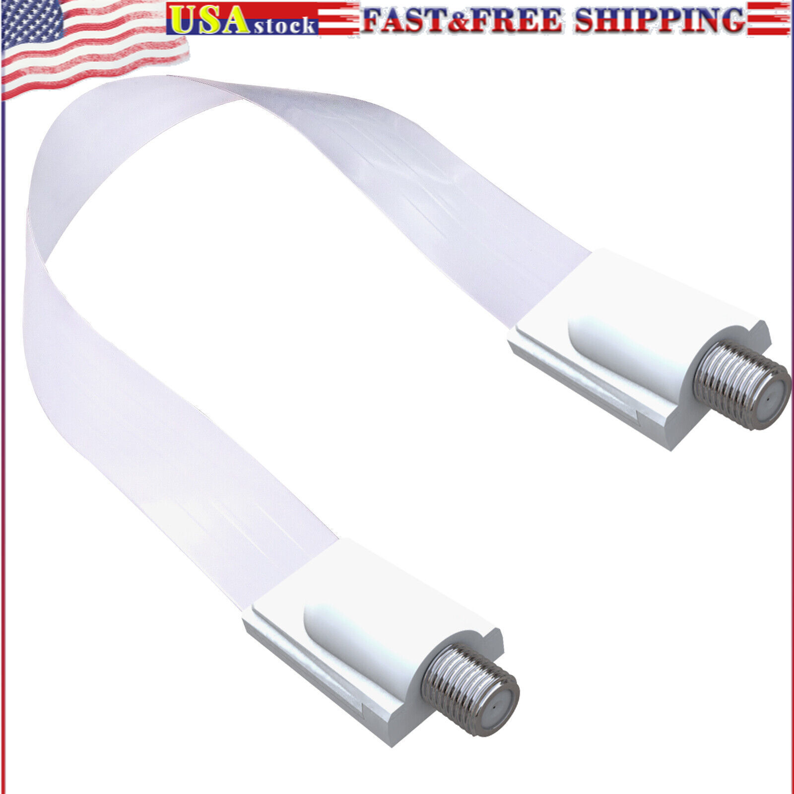 Ultra Flat Ghost Wire Flat RG6 Coax Jumper Cable Extreme Slim F Female to Female