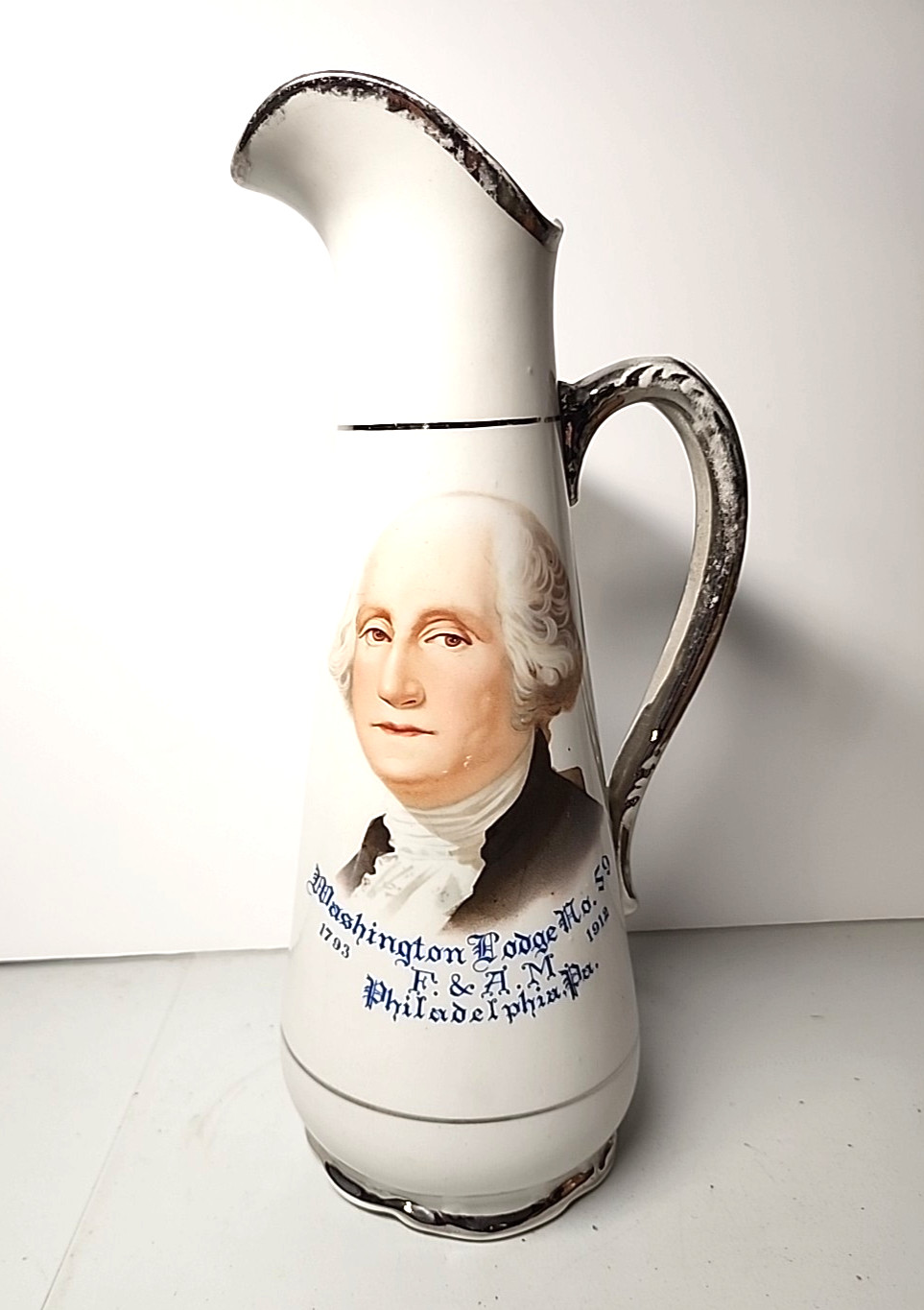 Masonic, Washington Lodge No. 59 F. & A. M., Philadelphia, Pa. Pitcher 1793-1912