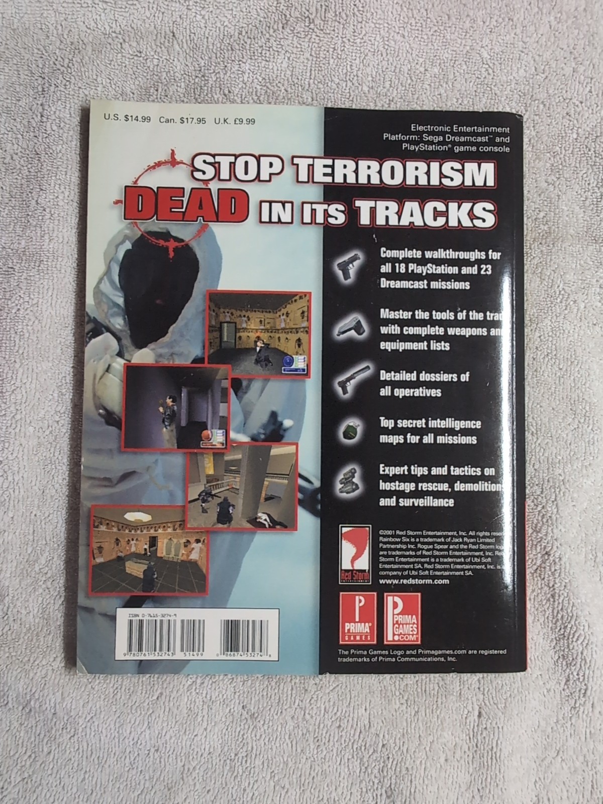 Rainbow Six Rogue Spear 1999 Prima Official Strategy Guide Playstation Red Storm