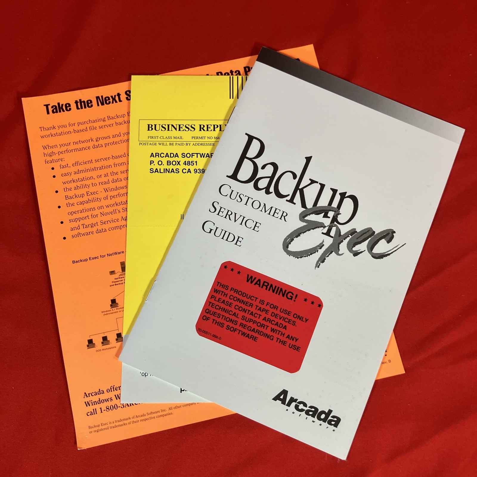 1994 Connor Workstation Backup For Netware By Arcada Backup Software Exec 3.1 #1
