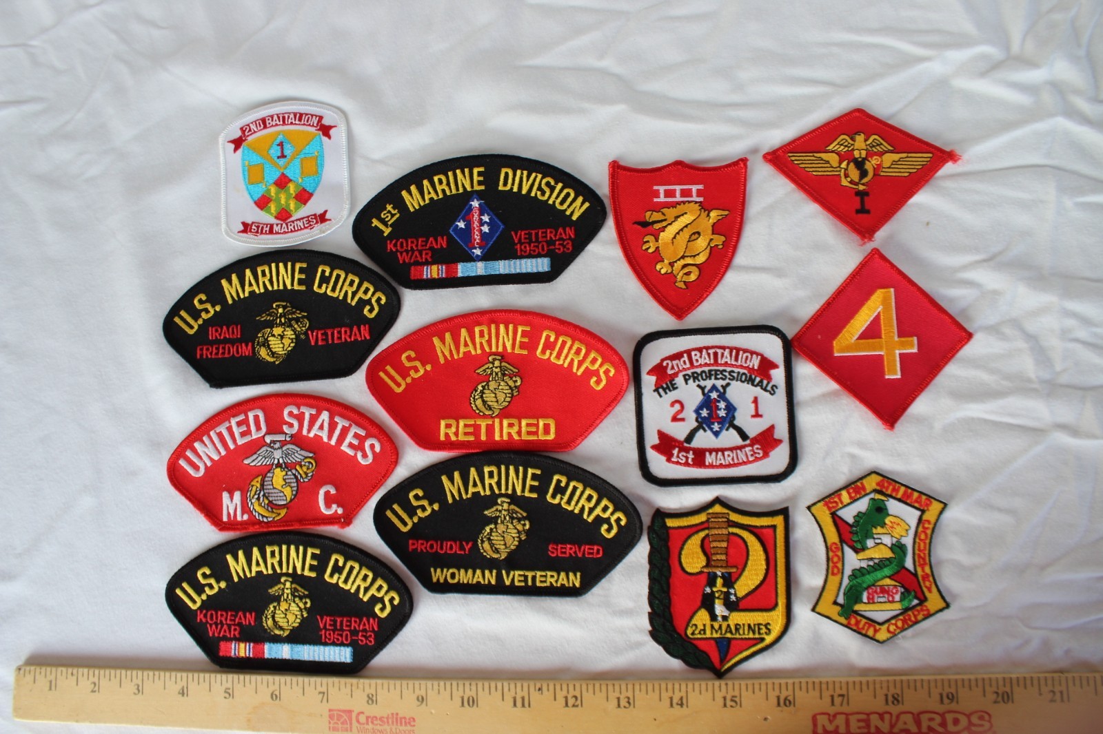 NEW 13 LOT Military MARINES Patches Cap Woman Veteran 2nd Battalion 1st 4th