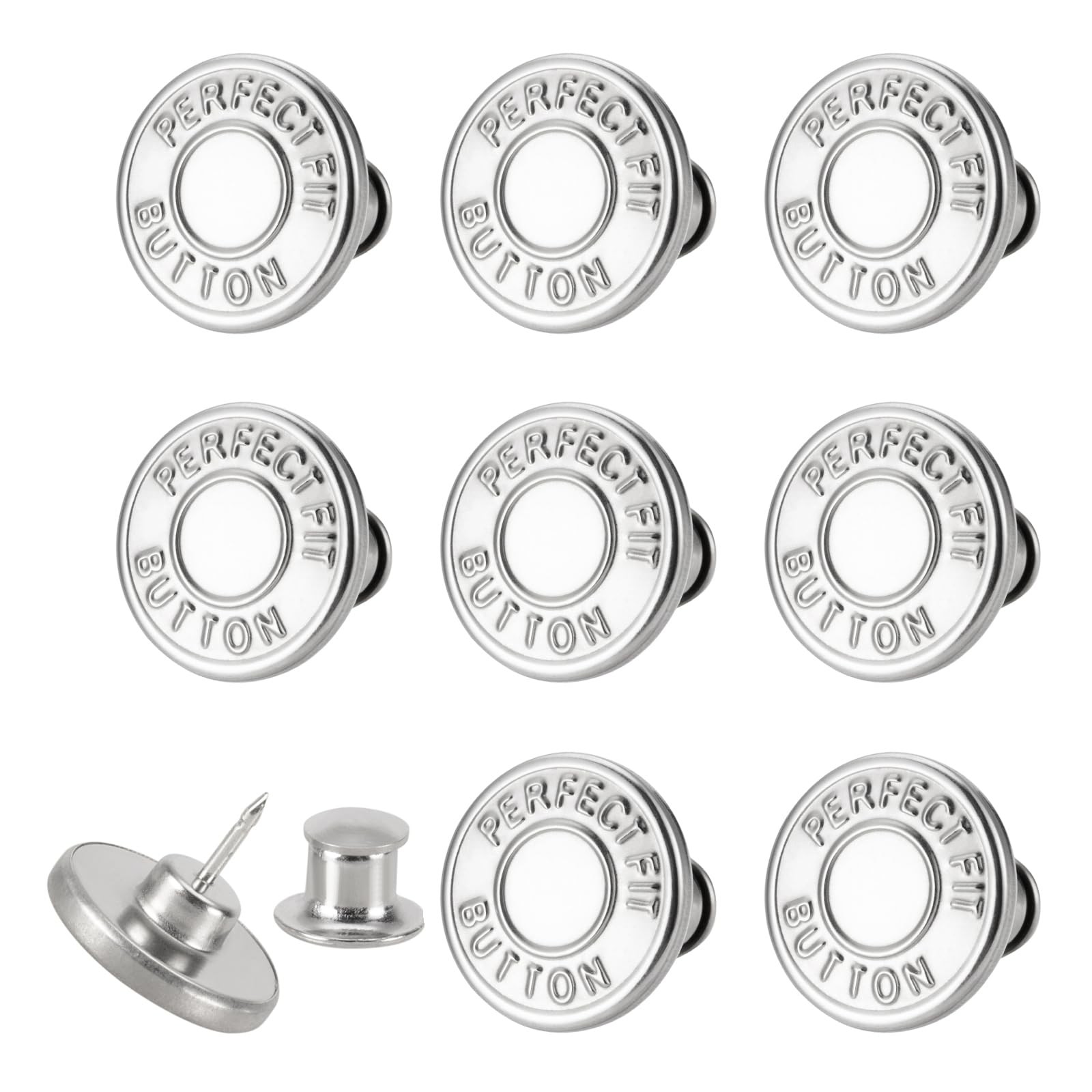8 Sets of 17 mm Pants Button, Jean Buttons Pins for Loose 17 mm, 1 colour