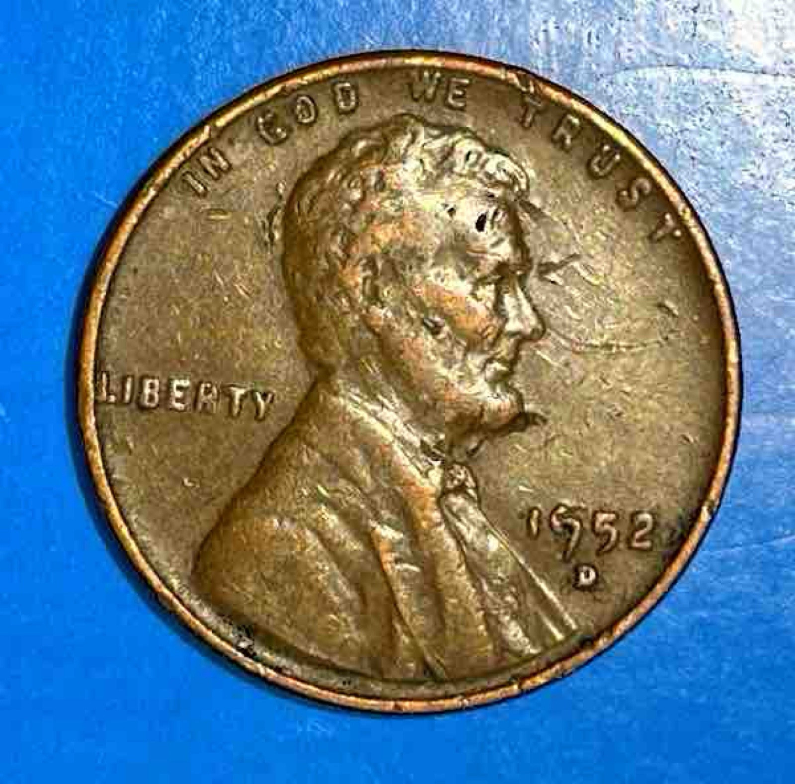 1952 D Wheat Cent DELAM ERR OBV and REV FAST FREE SHPG/TRKG Inv#E25115-23 F-VF