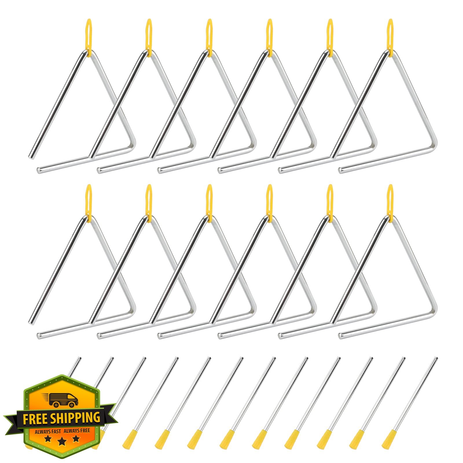 SOUJAP 6 Inch Triangle Instrument 12 Pack