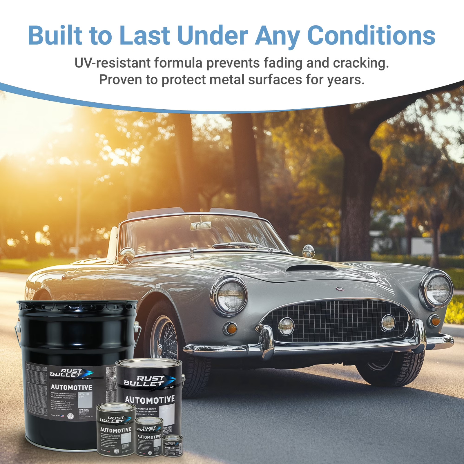 Rust Bullet Automotive - Metallic Gray - Quart - Rust Inhibitor & Protective Coa