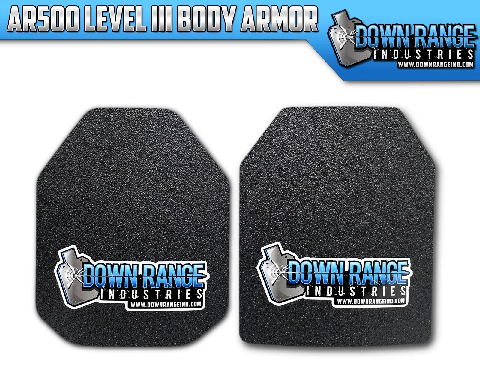 AR500 Level III Body Armor Plate Set 10x12 Curved Front & Back Protective Plates