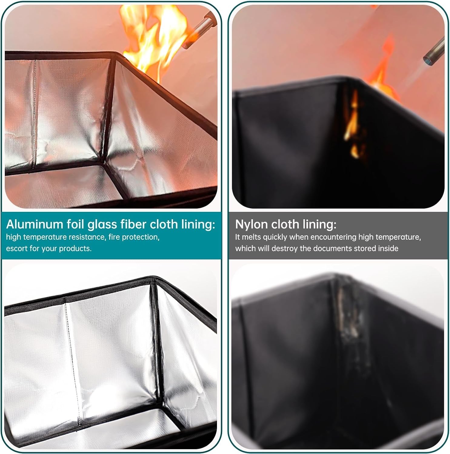 Tamfile Large File Box with lock, 5200°F Fireproof File Box for Documents fire
