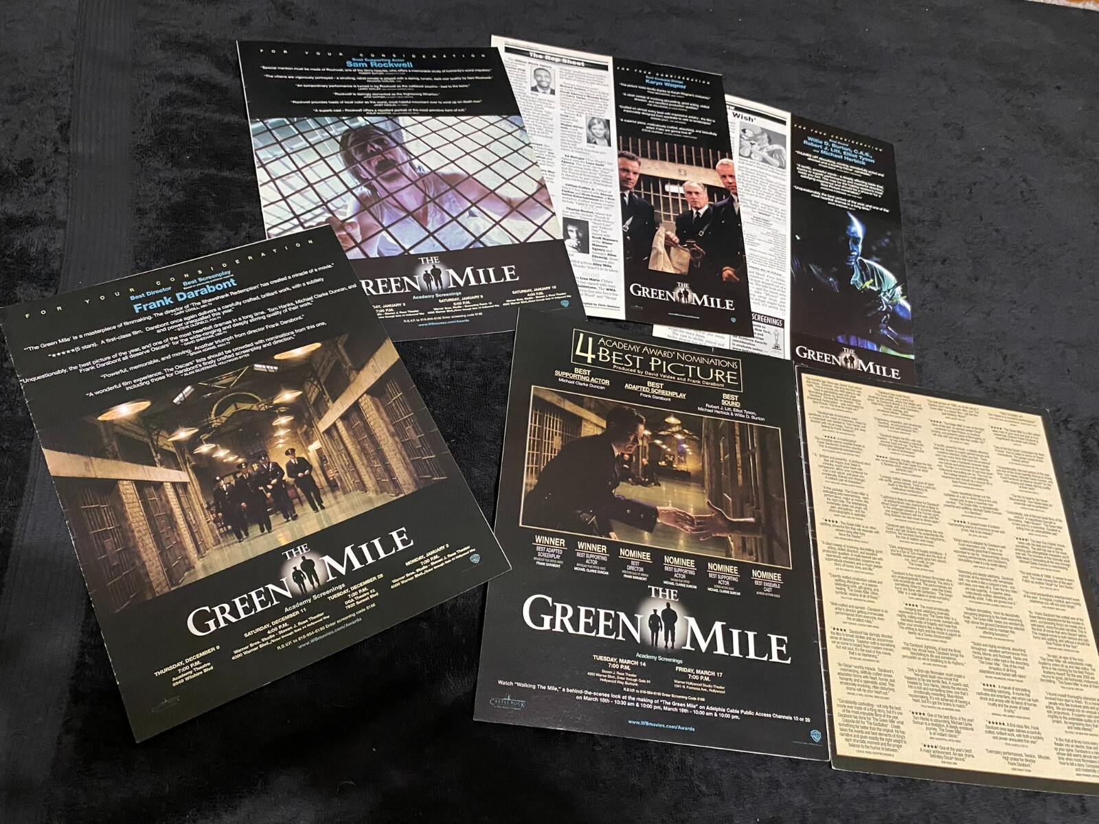 THE GREEN MILE 5 Oscar ads Tom Hanks, David Morse, Michael Jeter, Graham Greene