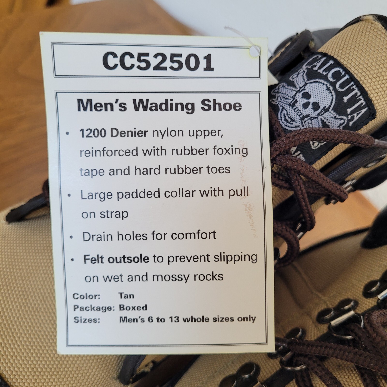 NEW Calcutta Wading Boots Shoes Mens & Boys SZ 7 by Pro-Line Felt Outsole Nylon