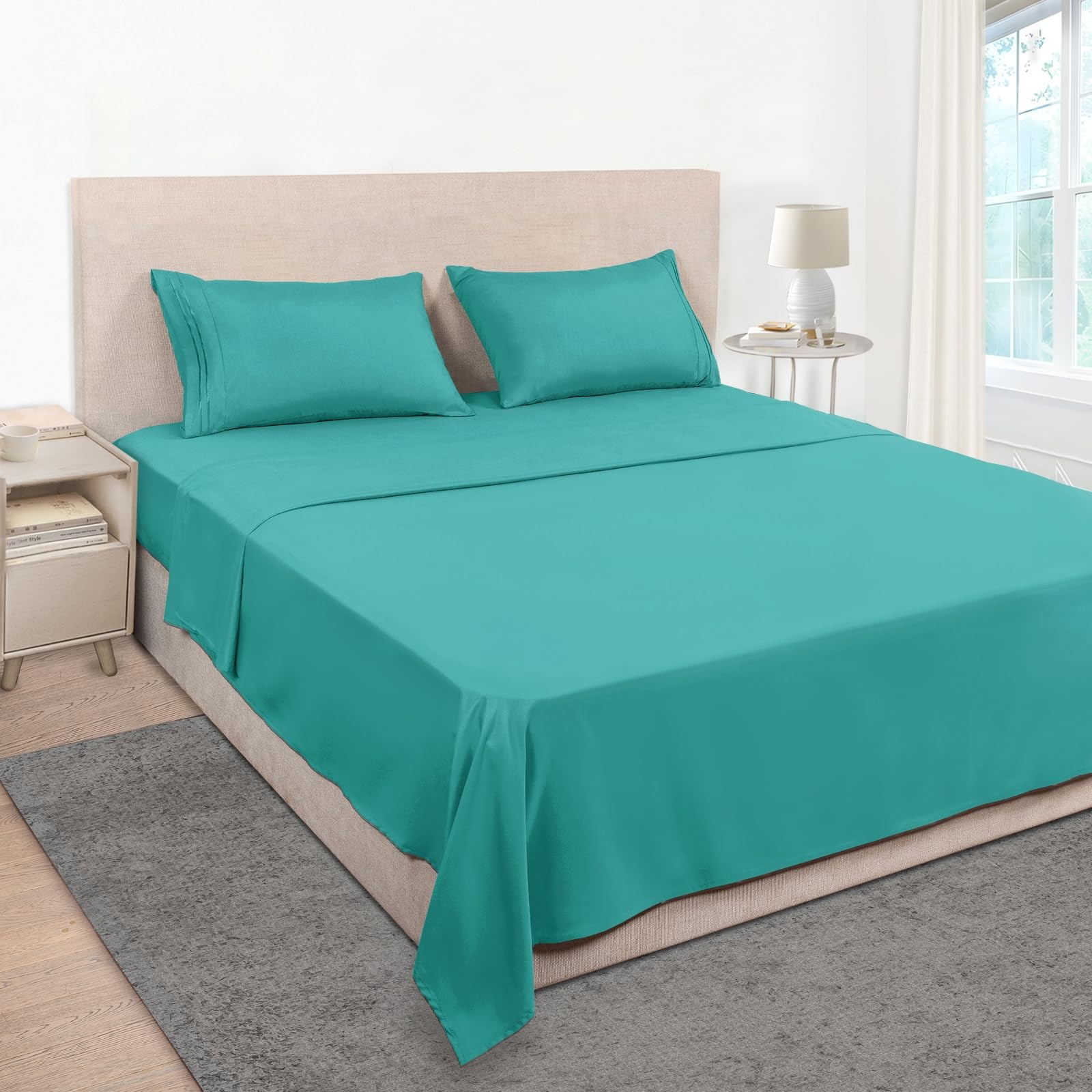 Mejoroom Bed Sheets Set,Extra Soft Luxury King Size Sheets with 15-inch Deep