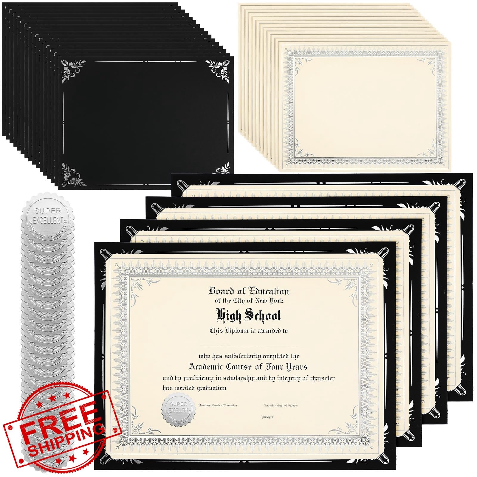 Fainne 50pc Certificate Kit: Holders, Paper, Foil Seals