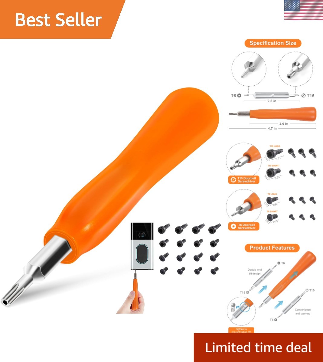Universal Doorbell Screwdriver Tool - Perfect for WiFi Reset and Battery Change