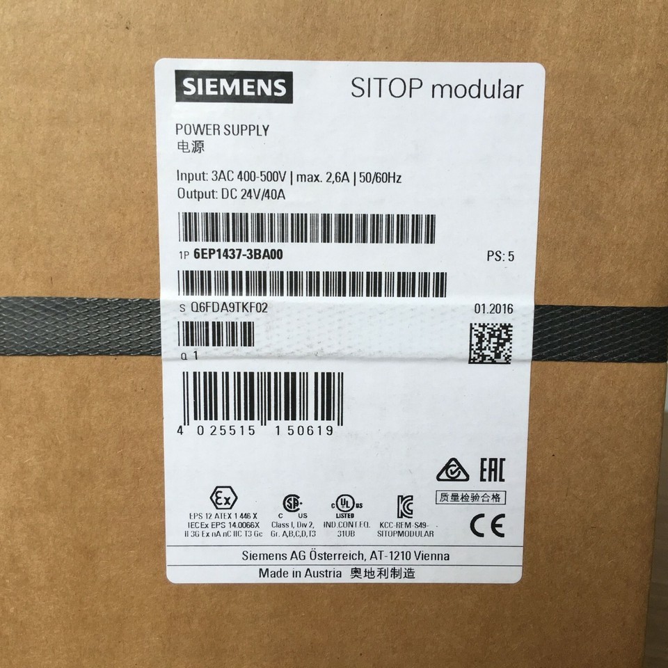 Siemens 6EP1437-3BA00 Unit Processors Control New in box