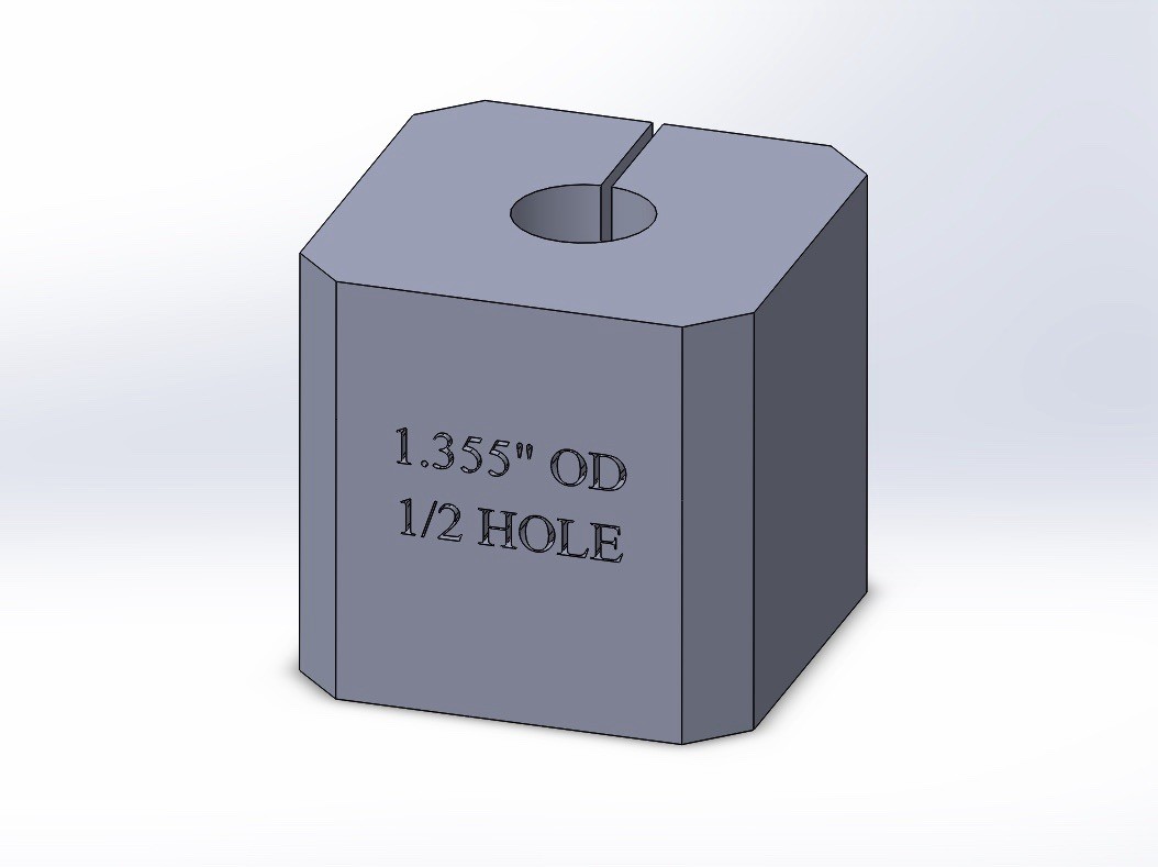 1.355 Dia Bar Stock 1/2 Center Hole Jig 3D Printed *Random Color*