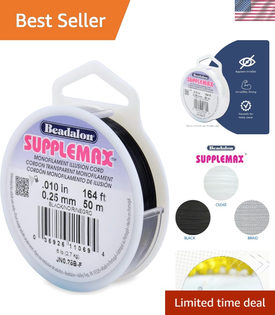 Invisible Strength: SuppleMax 50m Beading Cord - Perfect for Jewelry & Crafts