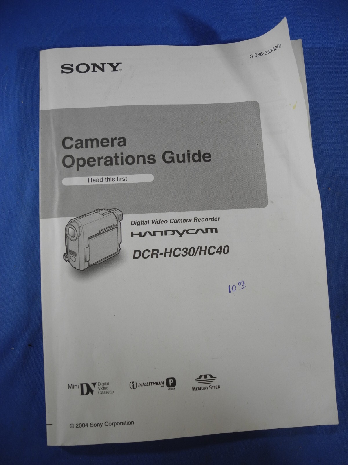 Original SONY HANDYCAM DCR-HC30/HC40 MANUAL (Free Ship!)