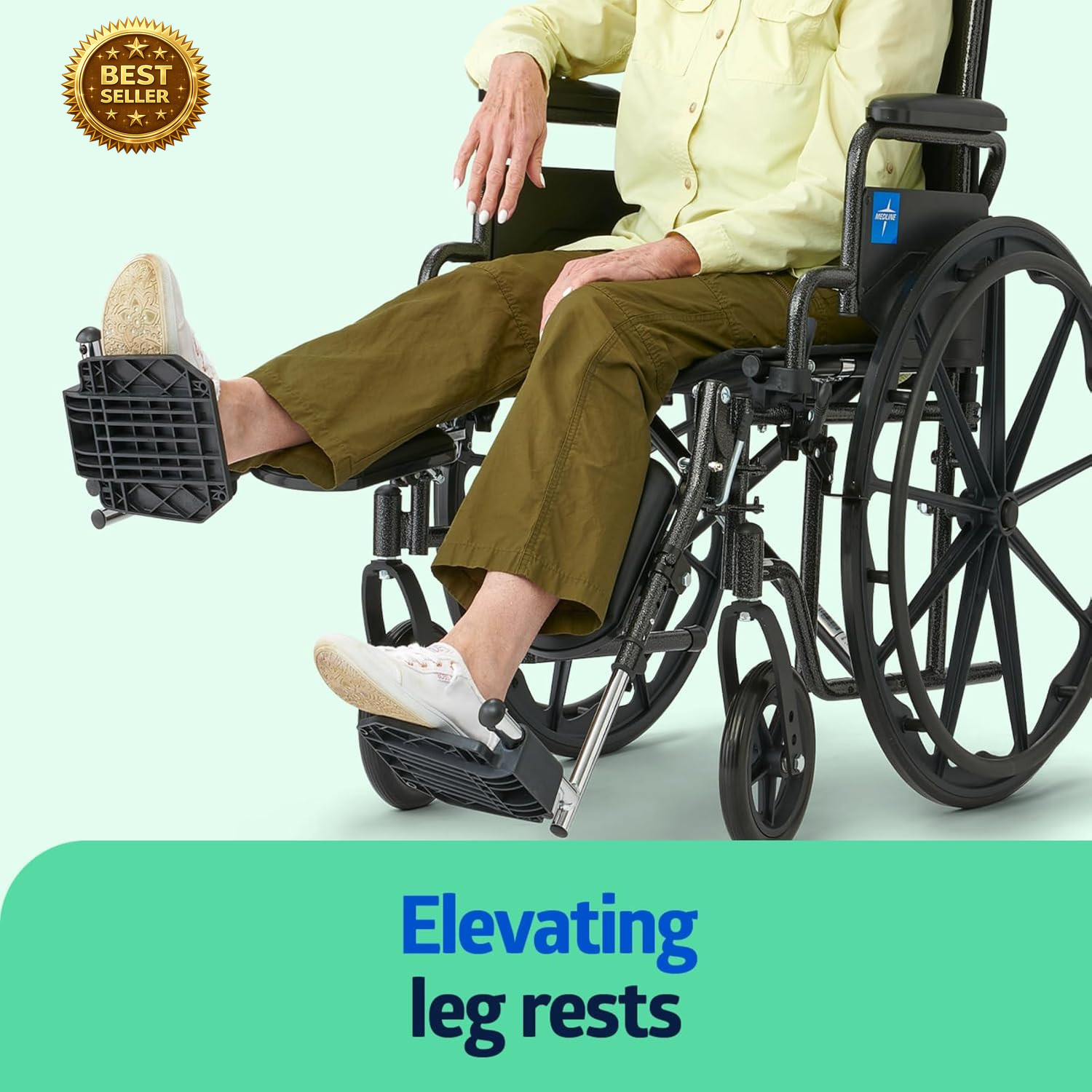 Comfortable Folding Wheelchair 20" Seat Elevating Footrests Swing Arms