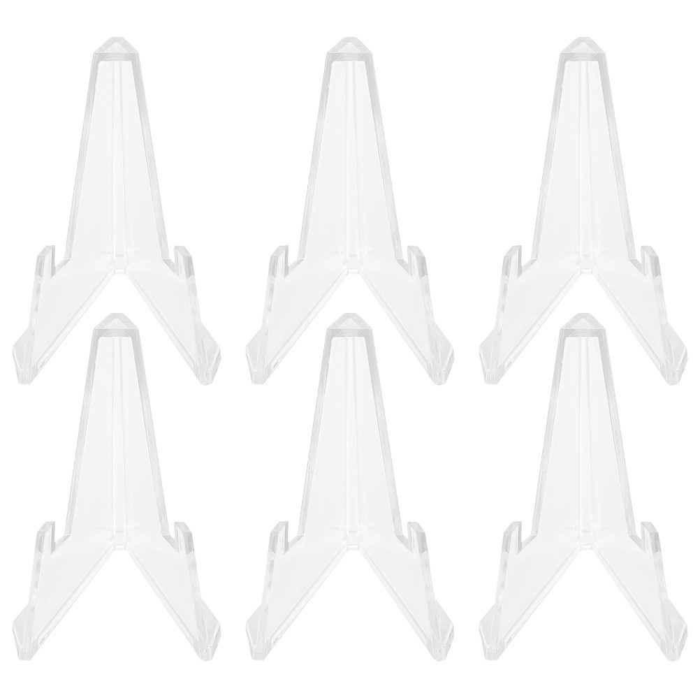 6Pcs Stable Transparent Acrylic Badge Holders Storage Display Racks