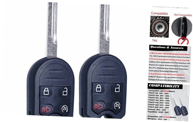 Key Fob Replacement Fits for CWTWB1U793 Ford F-150/F150 2011-2014 F-250 F-350