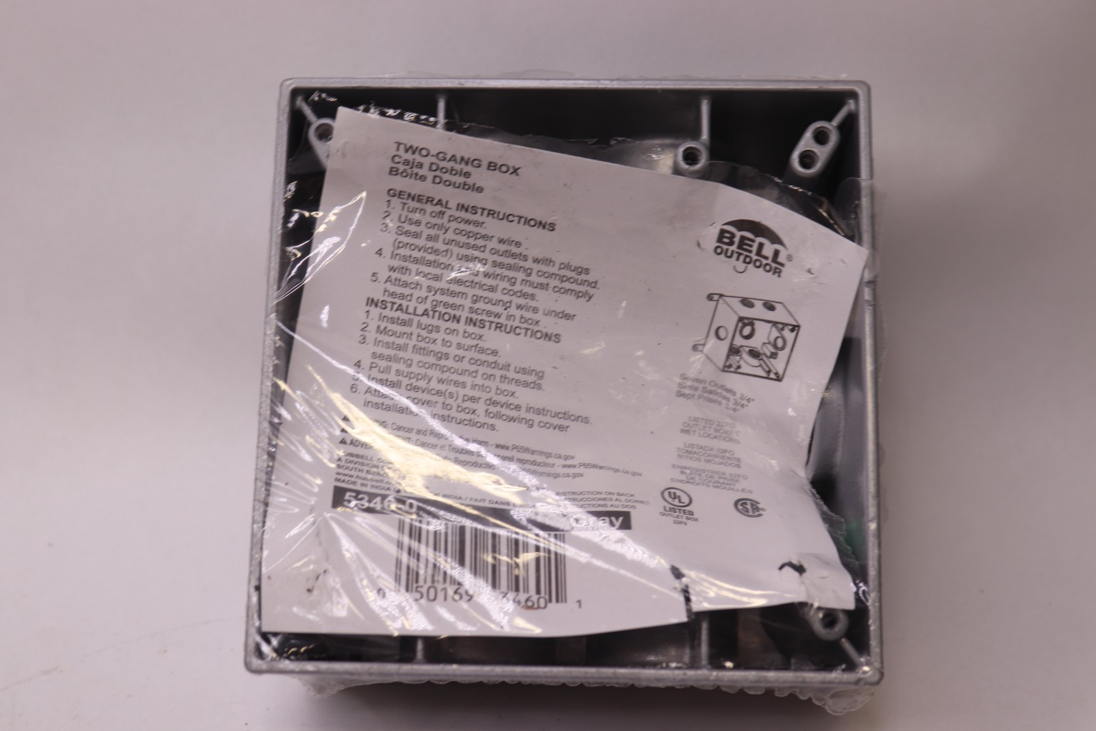Bell Threaded Socket Weatherproof Enclosure Gray 7-3/4" â5346-0