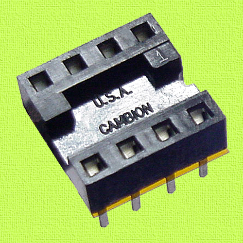 (6) DIP-8 IC Sockets - Made in USA by Cambion ** USA SELLER **