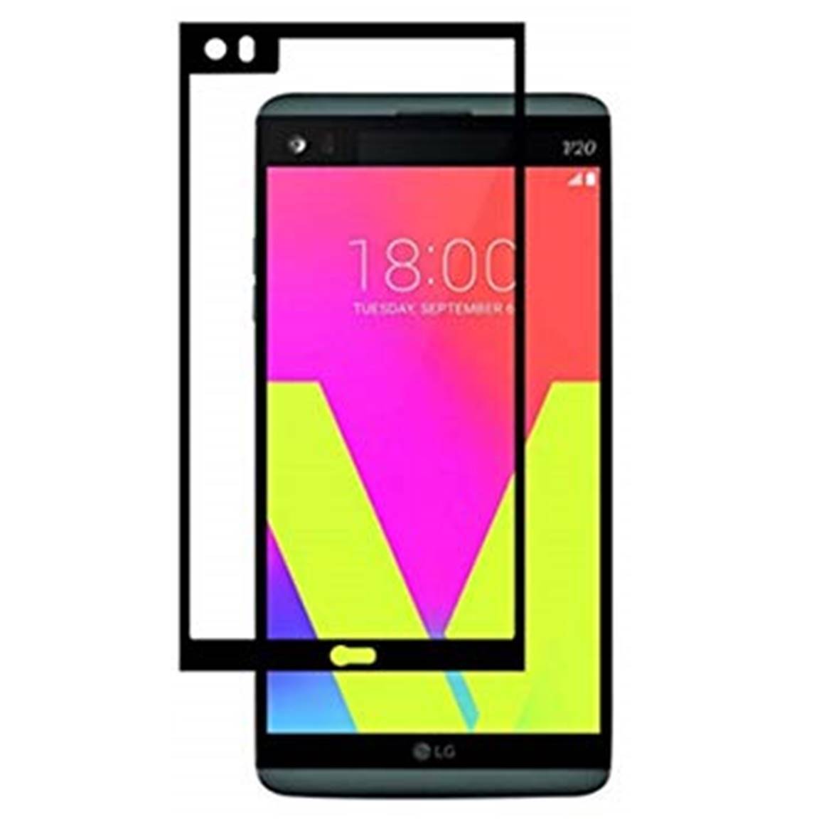 INKUZE Tempered Glass [FULL COVER] Screen Protector Saver Case Armor For LG V20
