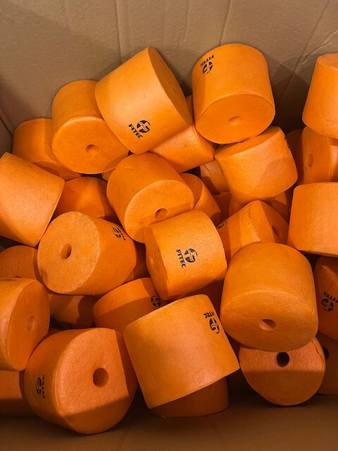 12 Pack of PVC Orange #10 3.5" x 4.5" Crab Trap Floats