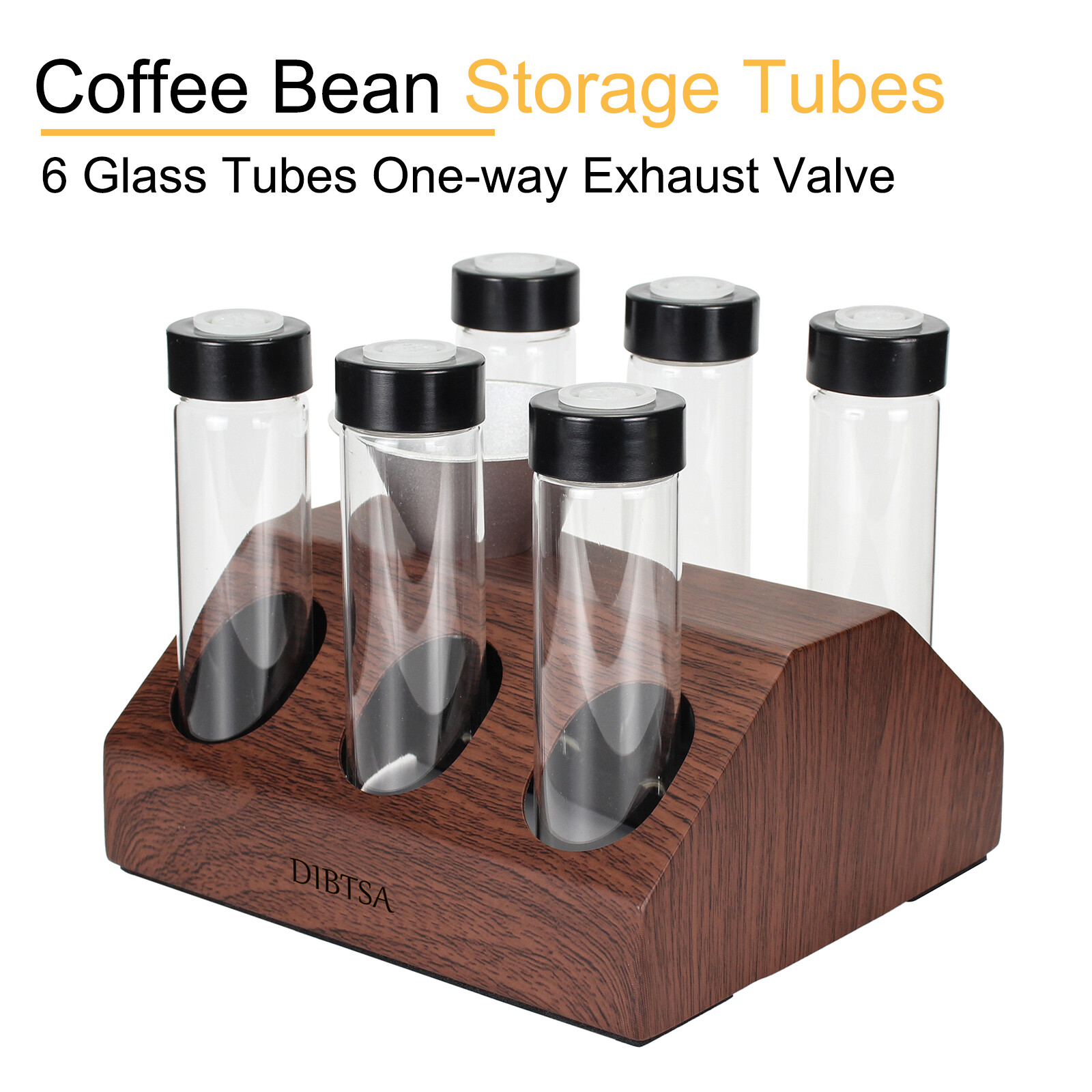 Single Dose Coffee Bean Storage Container Tubes One-way Exhaust Valve 6 Tubes