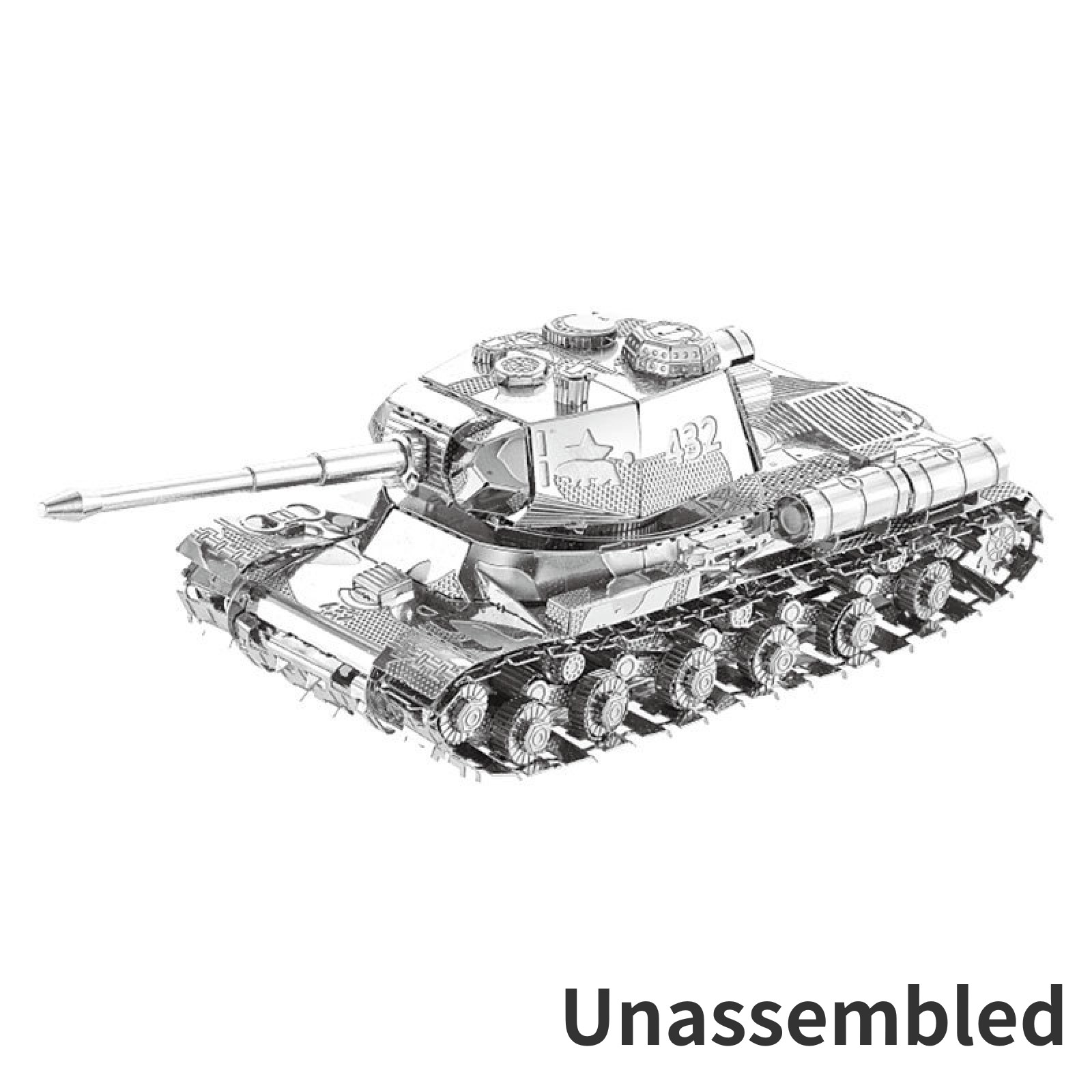 1:100 3D Metal Kits JS-2 Tank Model DIY Military Craft Collection Unassembled