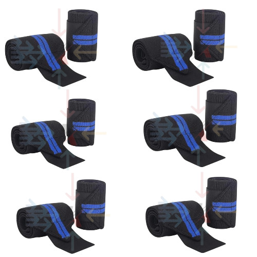 Wrist Wraps for Weightlifting Gym Fitness Training Workout Straps (Pack of 6)