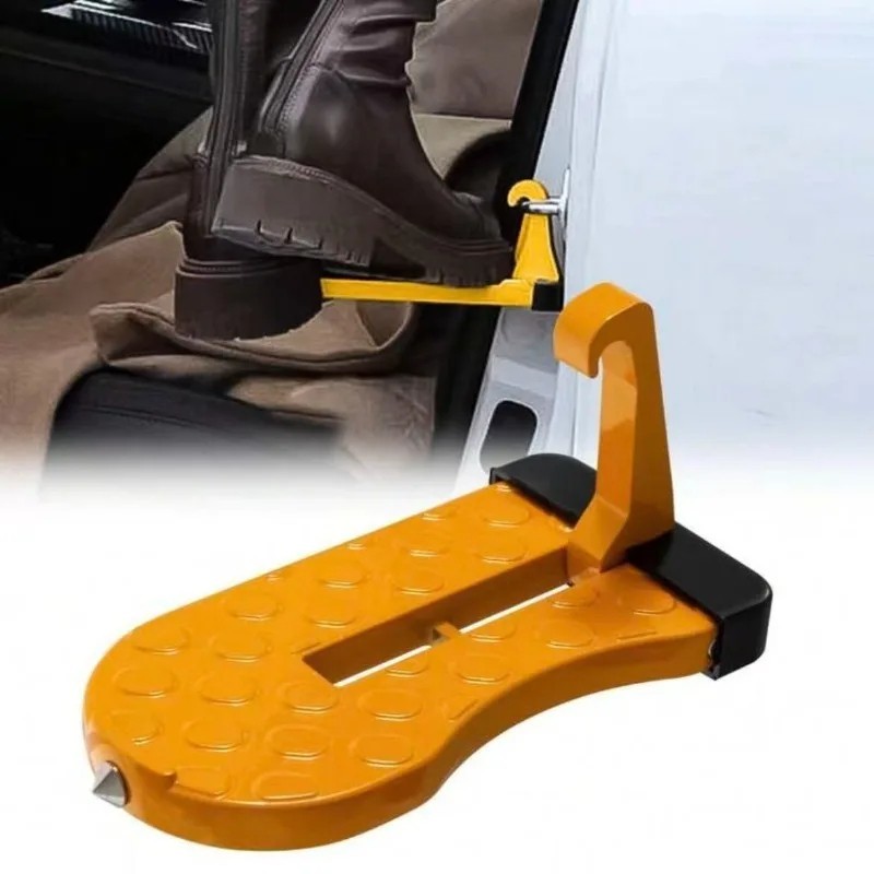 Foldable Car Door Step Pedal – Heavy-Duty Door Hook with Safety Window Breaker