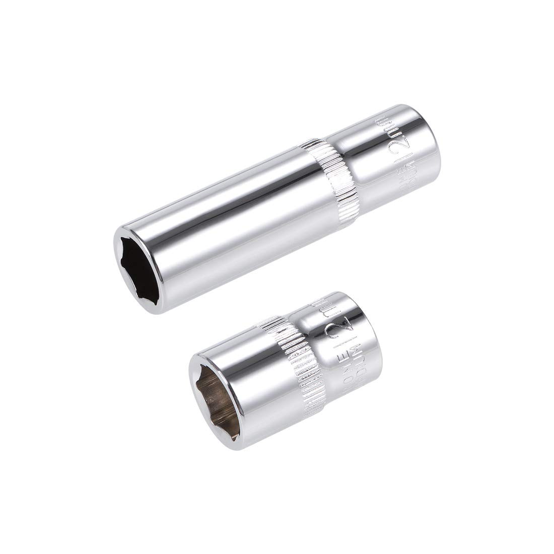 uxcell 3/8-Inch Drive by 12mm Deep and Shallow Socket Set of 2 Pcs,