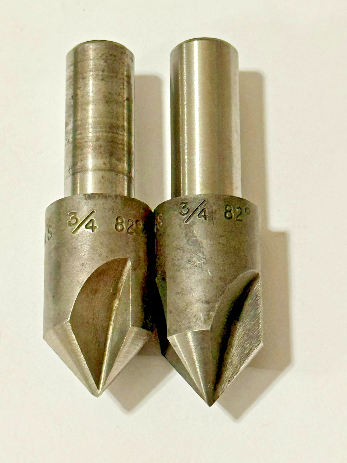 Lot of 2 Drill America HSS Chatterless Countersink Bits 3/4" x 82° 1/2"