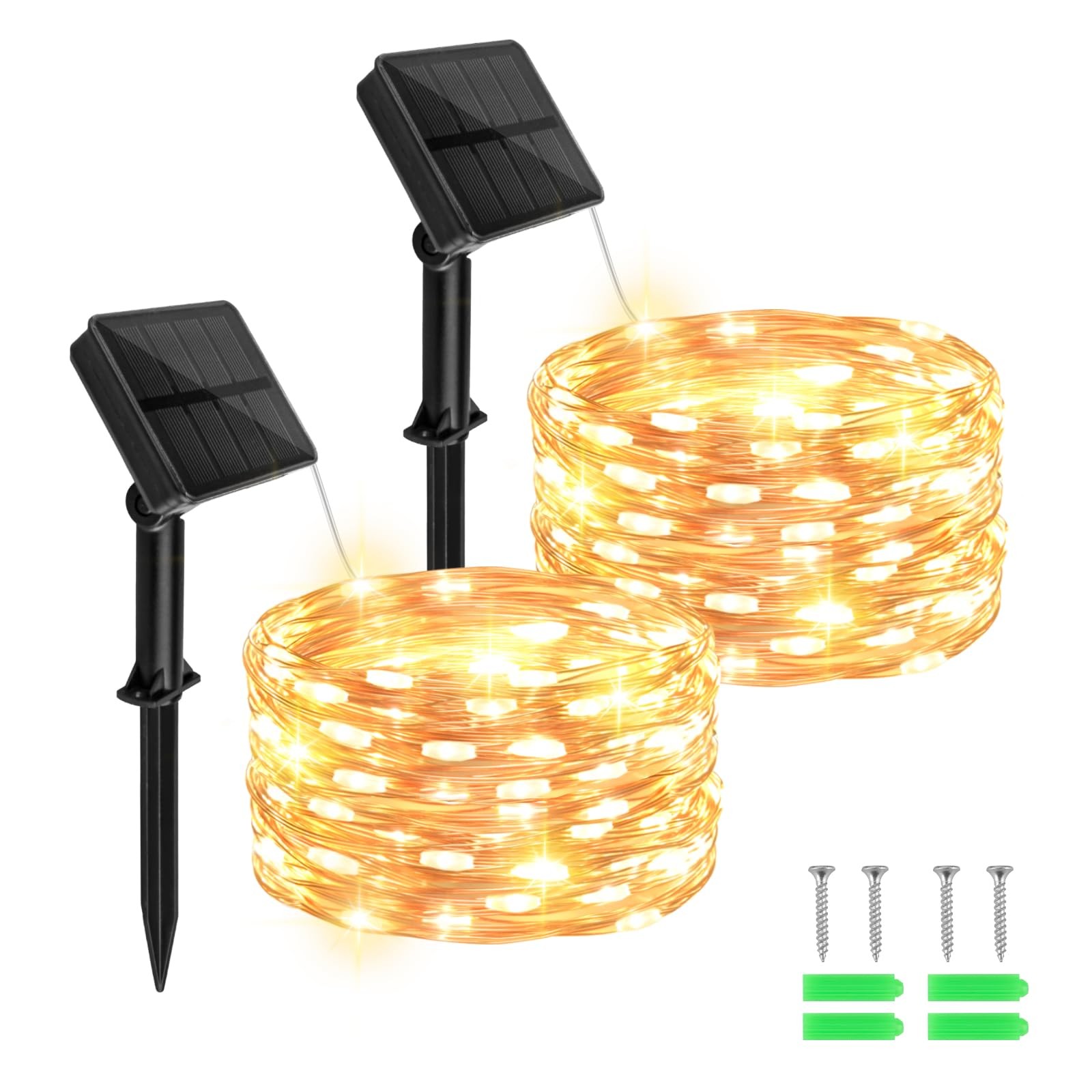 Solar Fairy Lights Outdoor Waterproof,16.4ft 50LED Solar String Lights for Ou...