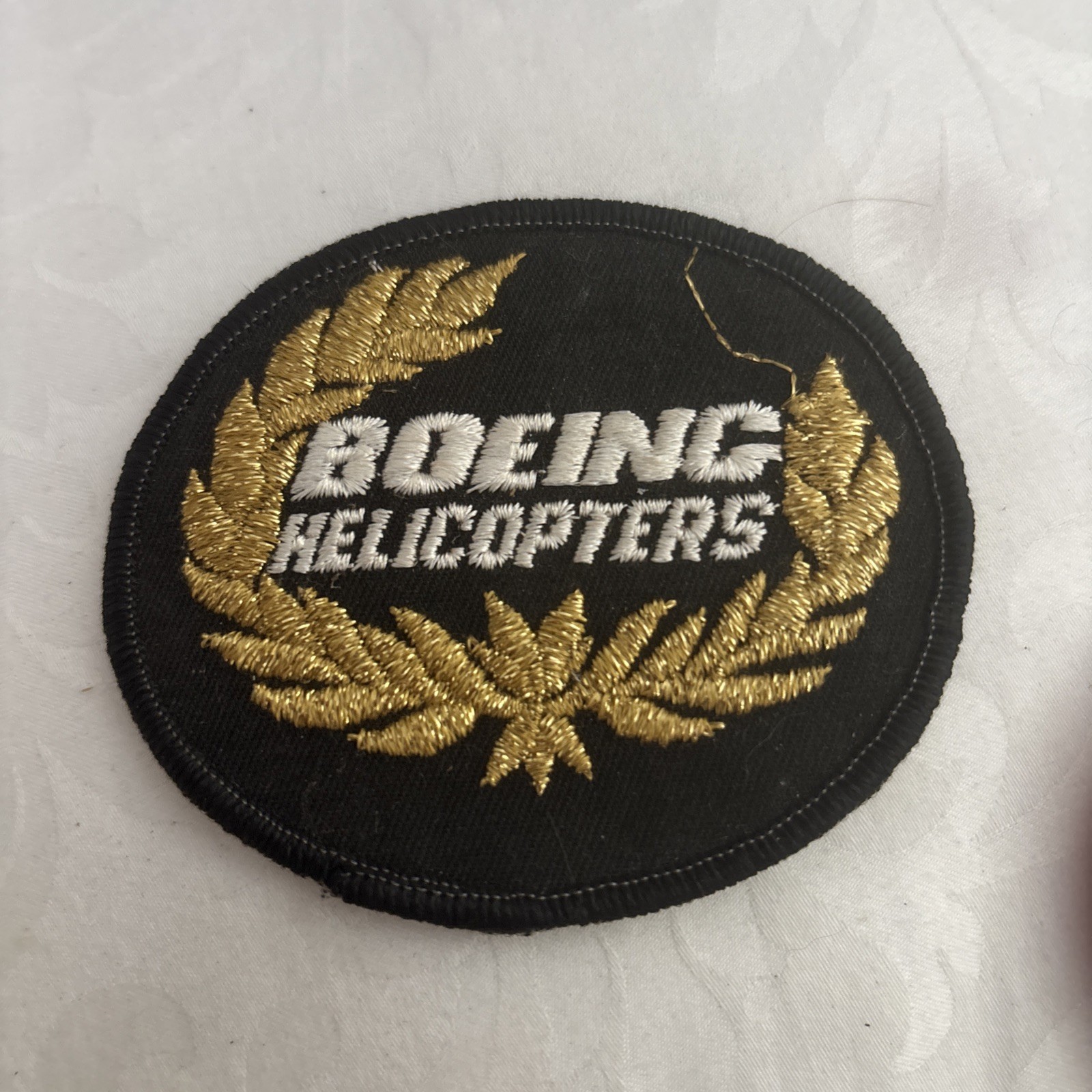 Vintage 70s Boening Helicopters Hat Patch, Aviation