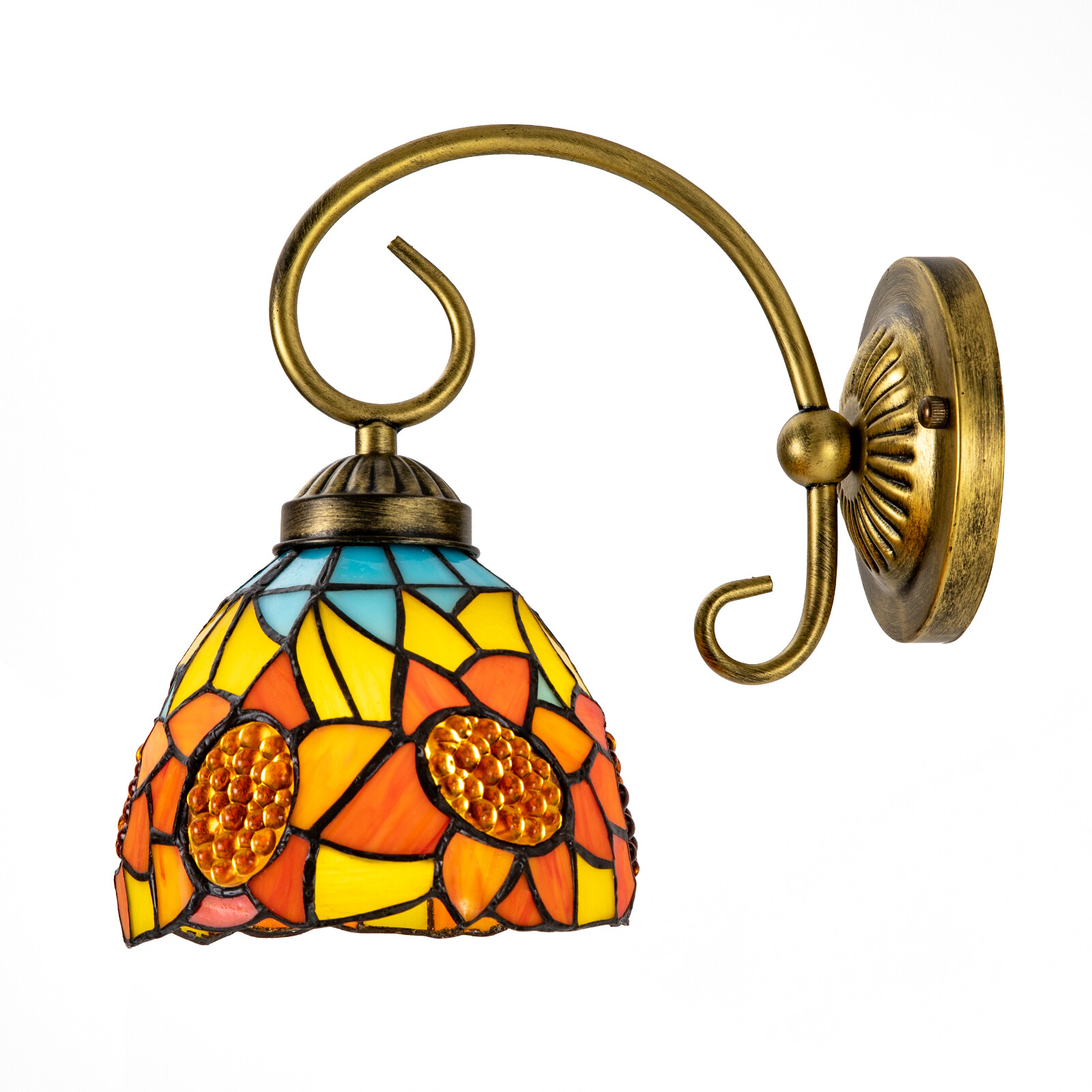 110V Wall Sconce Lamp Tiffany Vintage Stained Glass Wall Light Indoor E26