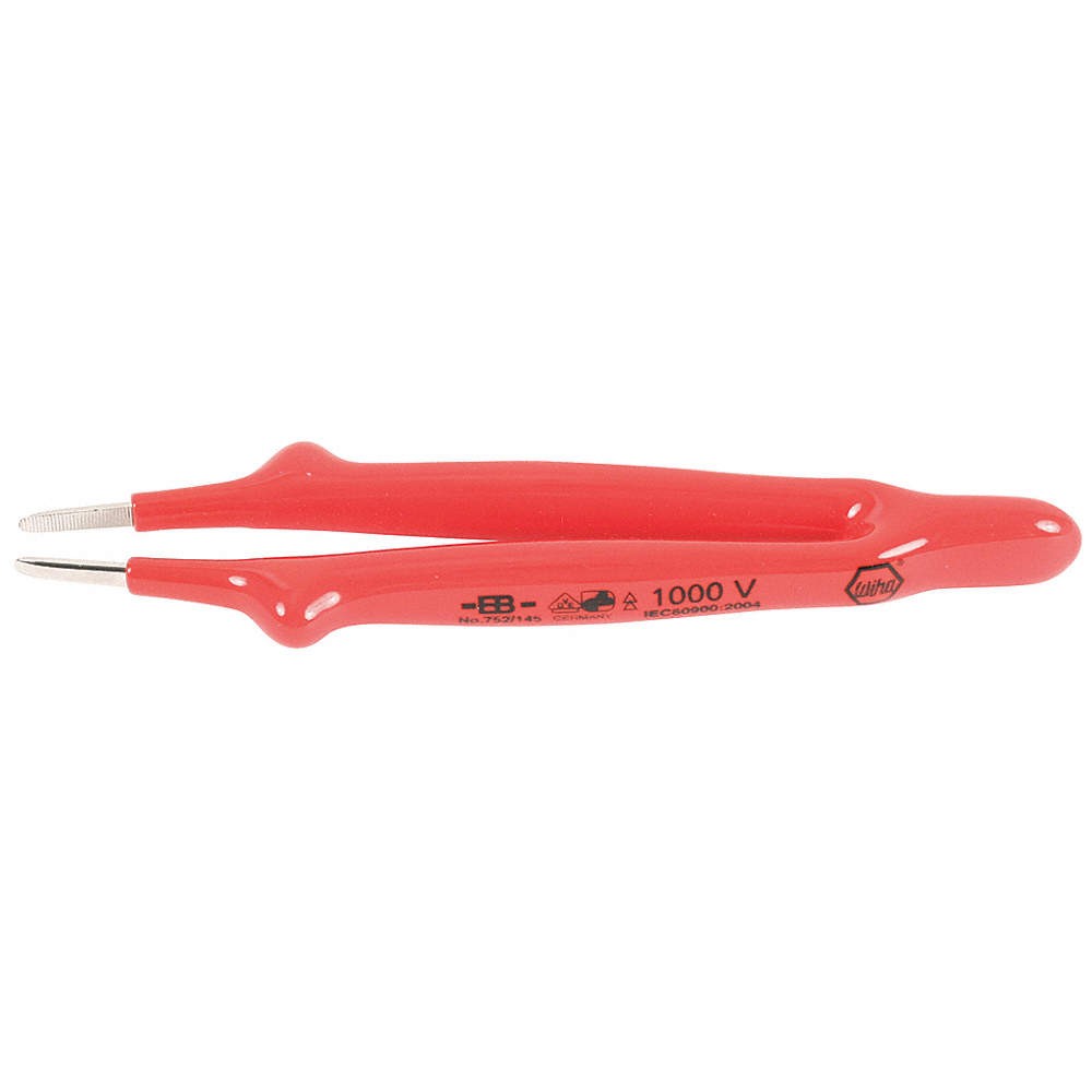 WIHA 75215 Insulated Tweezers,Steel,Straight,6"L 26X269