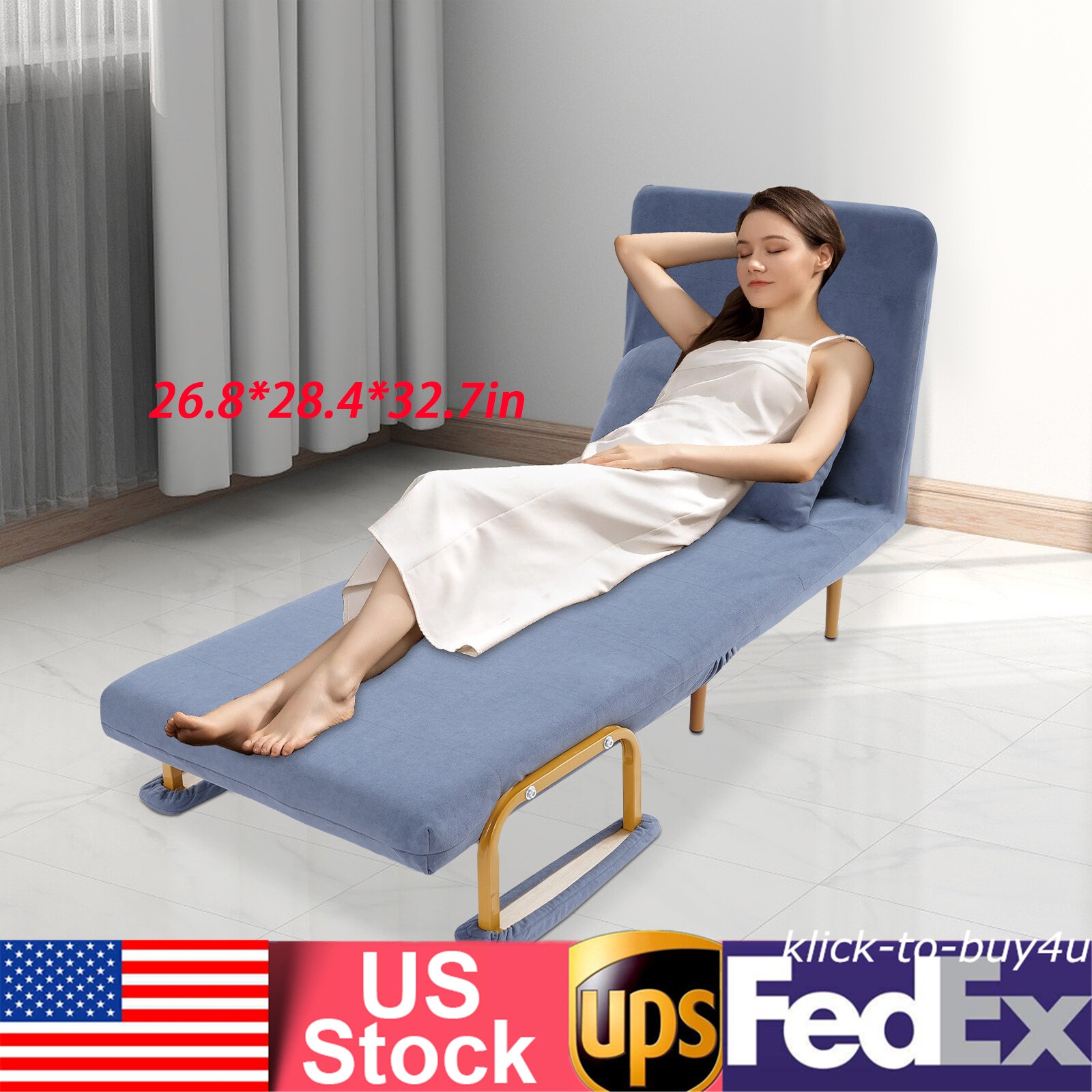 Premium Iron Sponge Folding Sofa Bed 68x190cm Rust-proof For Indoor Places
