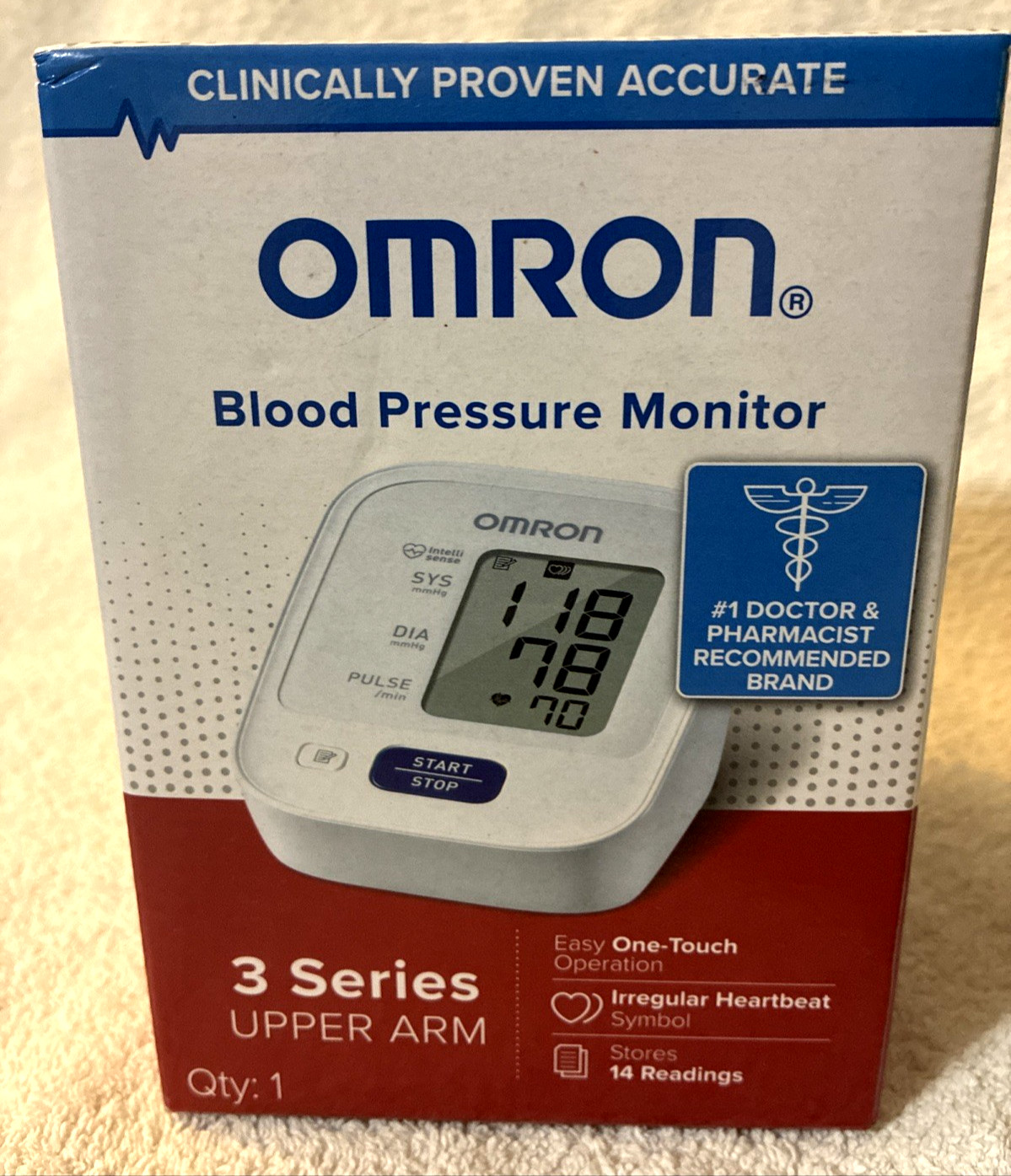 OPEN BOX Omron 3 Series Blood Pressure Upper Arm Monitor BP7150